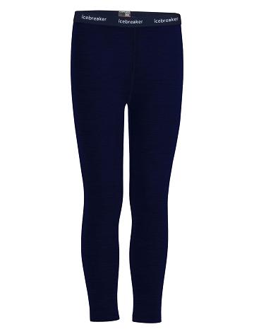 Kids' Icebreaker Merino 260 Tech Thermal Leggings Midnight Navy | CA 1010ZUTG